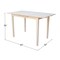 International Concepts Rectangle Table with Butterfly Extension, Unfinished, 32 W, 48 L, 36 in H, Wood, Unfinished K-T32X-36S - alternate 7